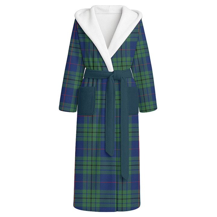 Hutton Modern Clan Badge Tartan Flannel Hooded Bathrobe