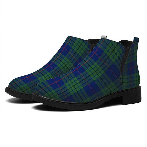 Hutton Modern Tartan Flat Ankle Boots