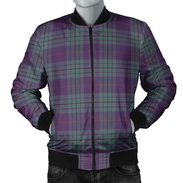 Hutton Weathered Clan Badge Tartan Bomber Jacket