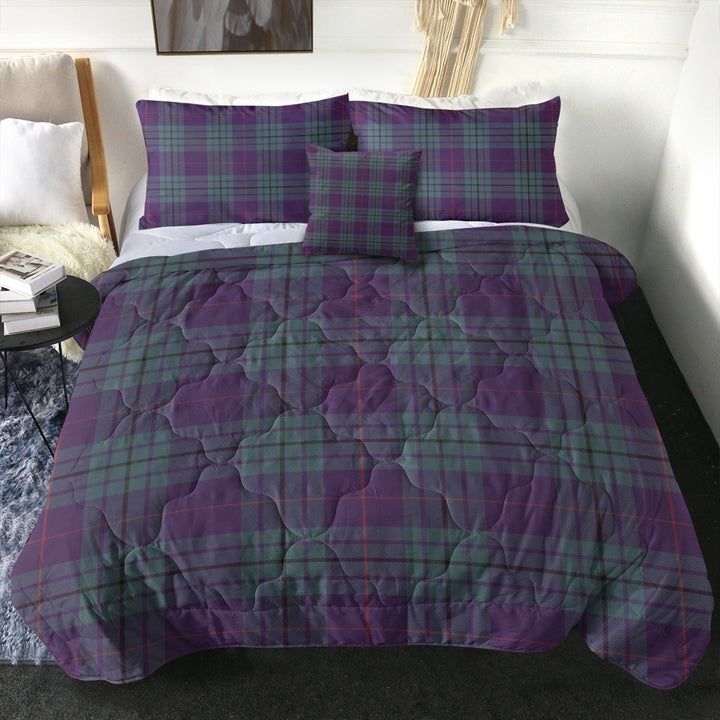 Hutton Weathered Clan Badge Tartan Comforter
