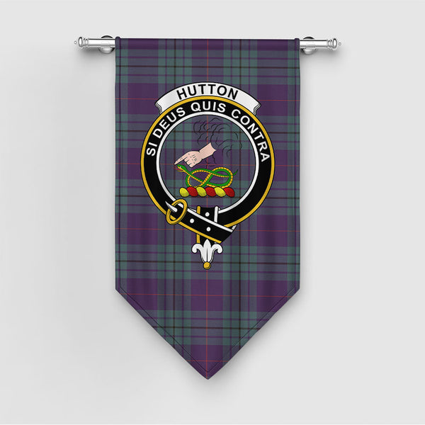 Hutton Weathered Clan Badge Tartan Gonfalon