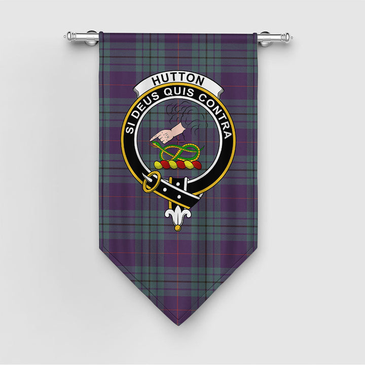 Hutton Weathered Clan Badge Tartan Gonfalon