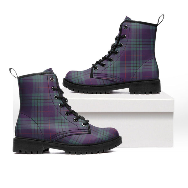 Hutton Weathered Clan Badge Tartan Leather Boots
