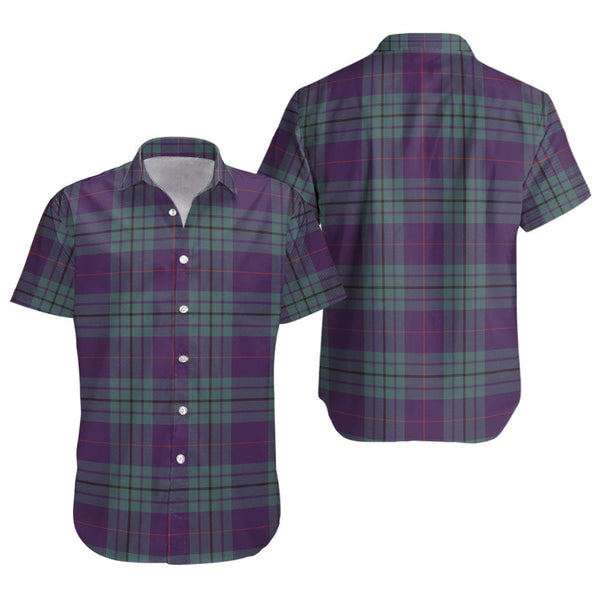 Hutton Weathered Clan Badge Tartan Short Sleeve Shirt
