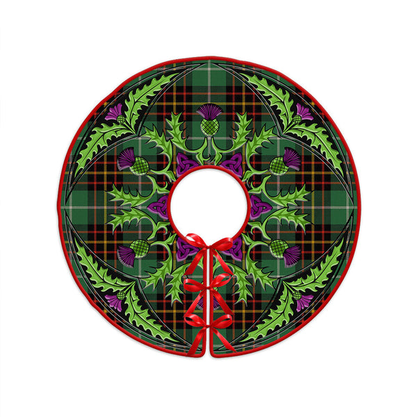 Inglis Ancient Clan Badge Tartan Christmas Tree Skirt Scottish Thistle Design
