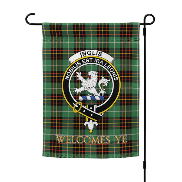 Inglis Ancient Clan Badge Tartan Garden Flag