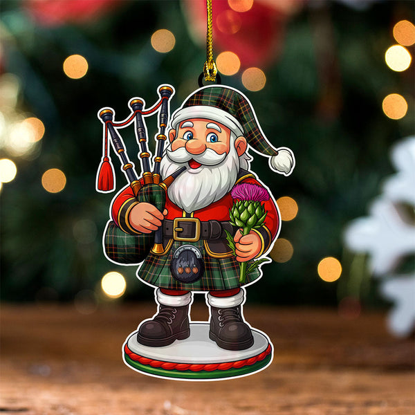 Inglis Ancient Clan Badge Tartan Wood Acrylic Ornament Scottish Santa Claus Bagpipe