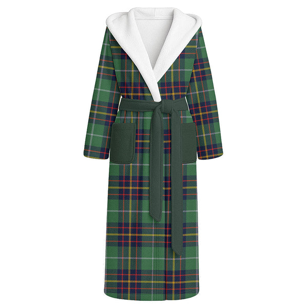 Inglis Modern Clan Badge Tartan Flannel Hooded Bathrobe