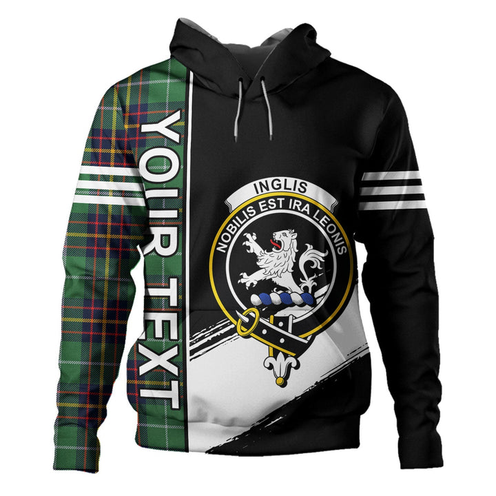 Inglis Modern Clan Badge Tartan Hoodie Quarter Style Personalized