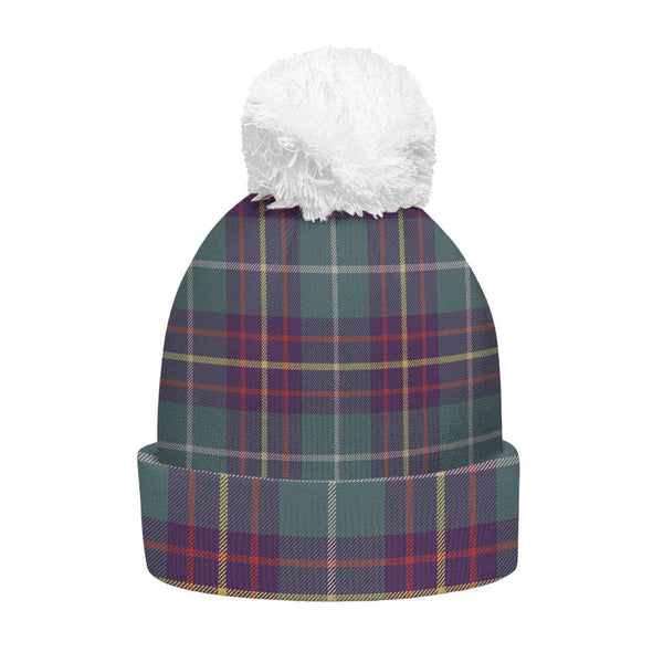 Inglis Weathered Clan Badge Tartan Bobble Beanie Hat