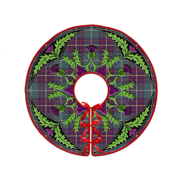 Inglis Weathered Clan Badge Tartan Christmas Tree Skirt Scottish Thistle Design