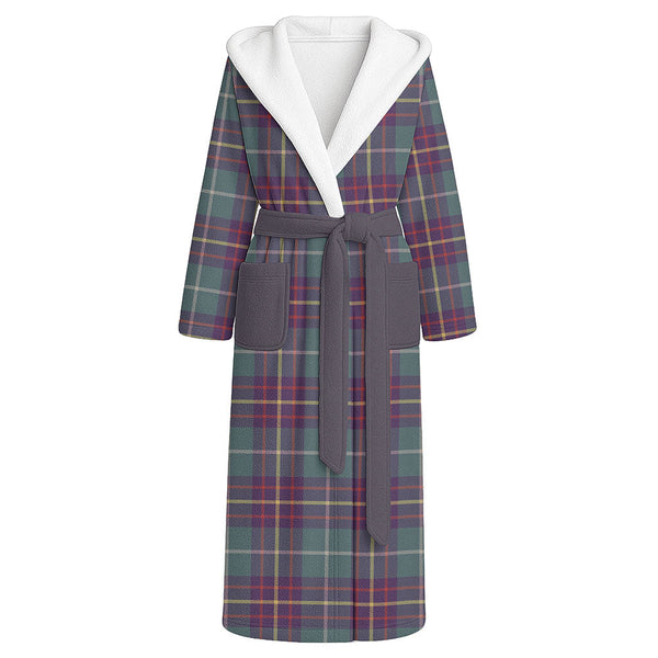 Inglis Weathered Clan Badge Tartan Flannel Hooded Bathrobe