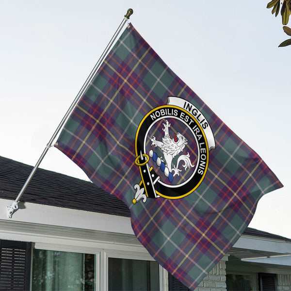 Inglis Weathered Clan Badge Tartan House Flag
