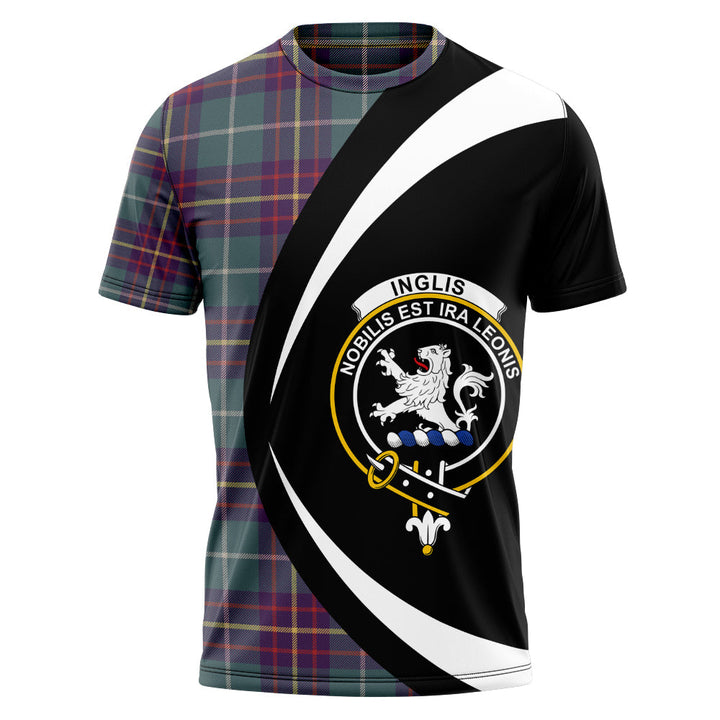 Inglis Weathered Clan Badge Tartan T-Shirt Circle Style Personalized