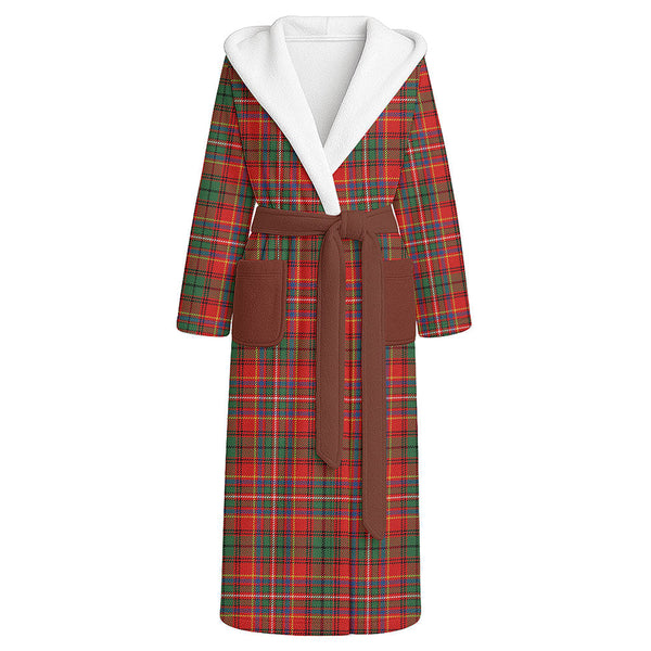 Innes Clan Badge Tartan Flannel Hooded Bathrobe