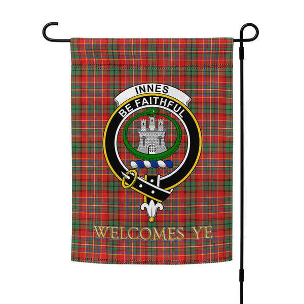 Innes Clan Badge Tartan Garden Flag
