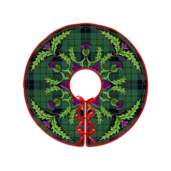 Innes (Georgina) Clan Badge Tartan Christmas Tree Skirt Scottish Thistle Design
