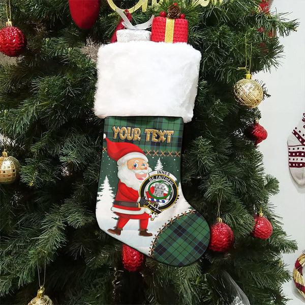 Innes (Georgina) Clan Badge Tartan Christmas Stocking Holiday Blessings Merry Christmas Joy
