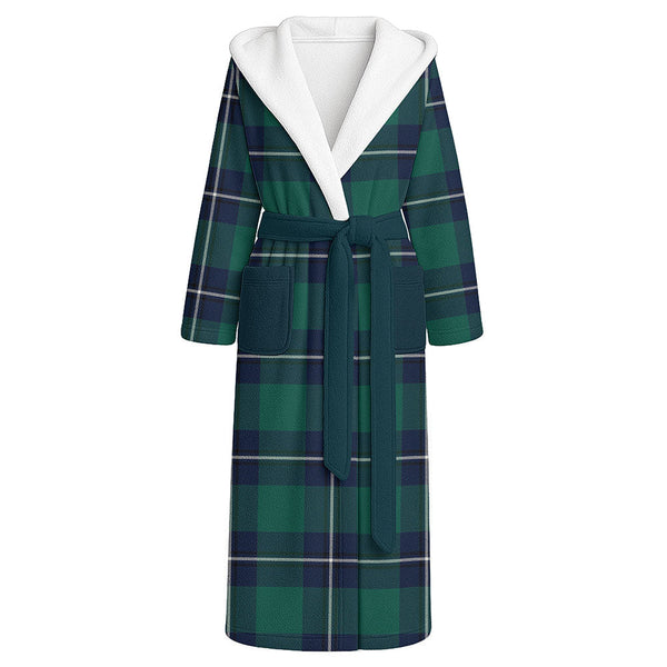 Irvine Modern Clan Badge Tartan Flannel Hooded Bathrobe