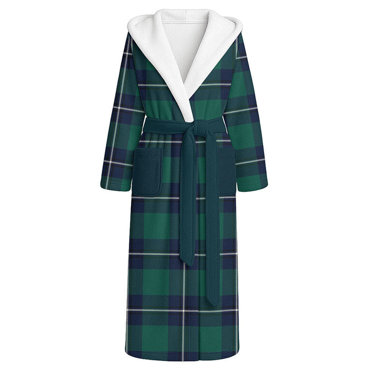 Irvine Modern Clan Badge Tartan Flannel Hooded Bathrobe