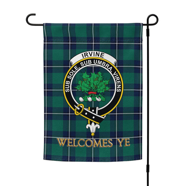 Irvine Modern Clan Badge Tartan Garden Flag