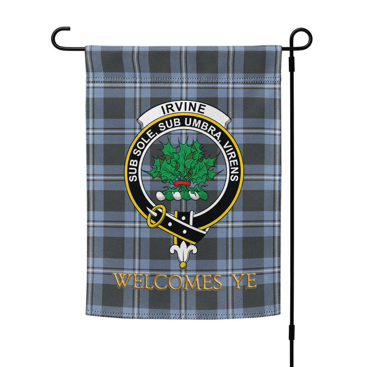 Irvine Weathered Clan Badge Tartan Garden Flag