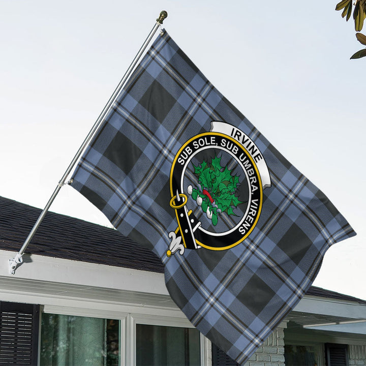 Irvine Weathered Clan Badge Tartan House Flag