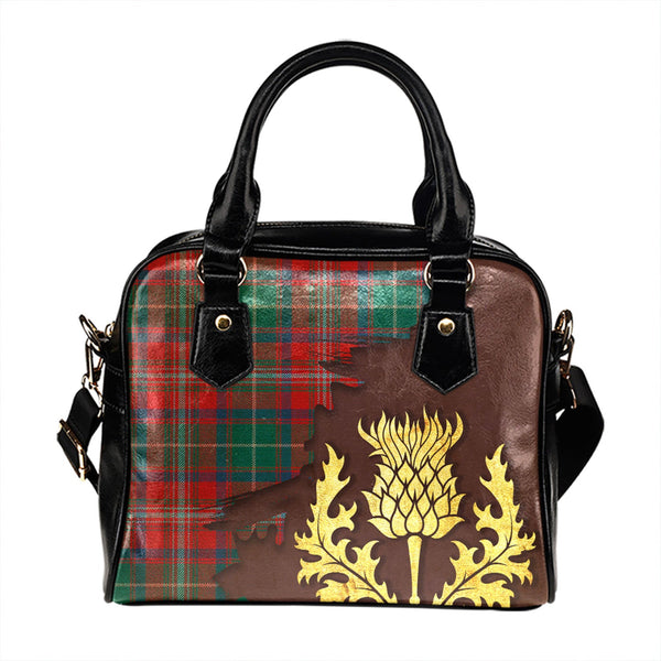Isle of Man Manx Heritage Modern Tartan Shoulder Handbag Thistle Oldest Style