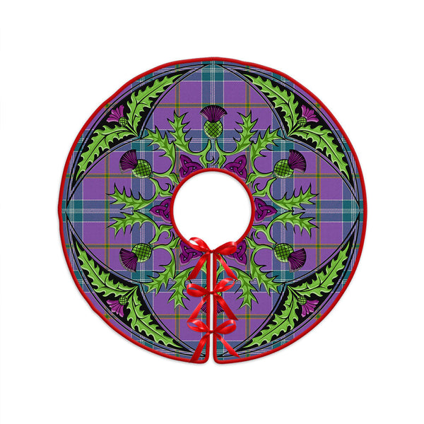 Jackson Ancient Clan Badge Tartan Christmas Tree Skirt Scottish Thistle Design