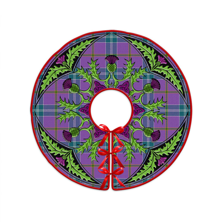 Jackson Ancient Clan Badge Tartan Christmas Tree Skirt Scottish Thistle Design