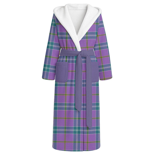 Jackson Ancient Clan Badge Tartan Flannel Hooded Bathrobe