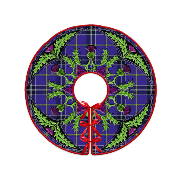 Jackson Modern Clan Badge Tartan Christmas Tree Skirt Scottish Thistle Design
