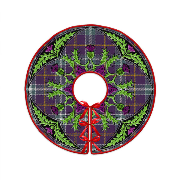 Jackson Weathered Clan Badge Tartan Christmas Tree Skirt Scottish Thistle Design
