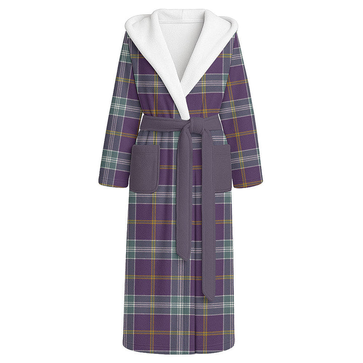Jackson Weathered Clan Badge Tartan Flannel Hooded Bathrobe