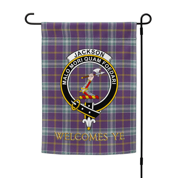Jackson Weathered Clan Badge Tartan Garden Flag