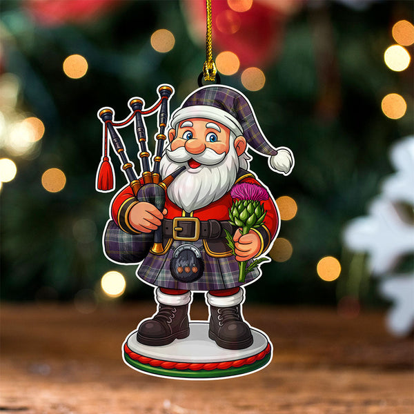 Jackson Weathered Clan Badge Tartan Wood Acrylic Ornament Scottish Santa Claus Bagpipe