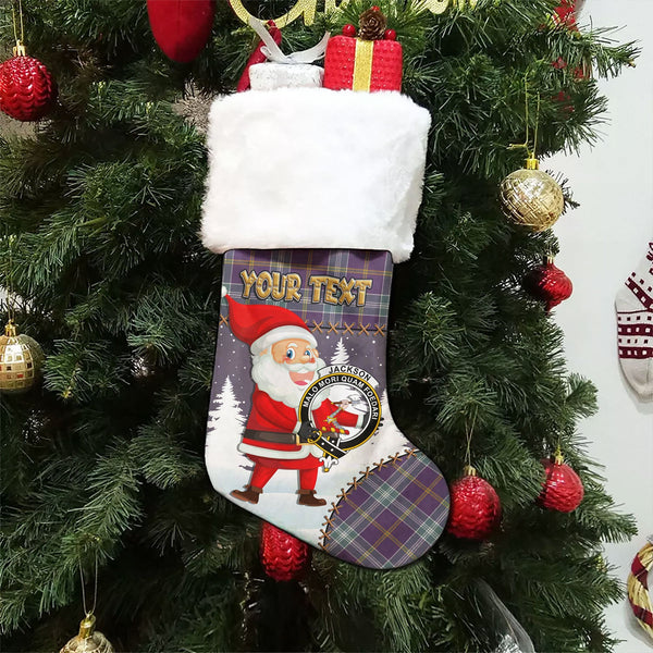 Jackson Weathered Clan Badge Tartan Christmas Stocking Holiday Blessings Merry Christmas Joy