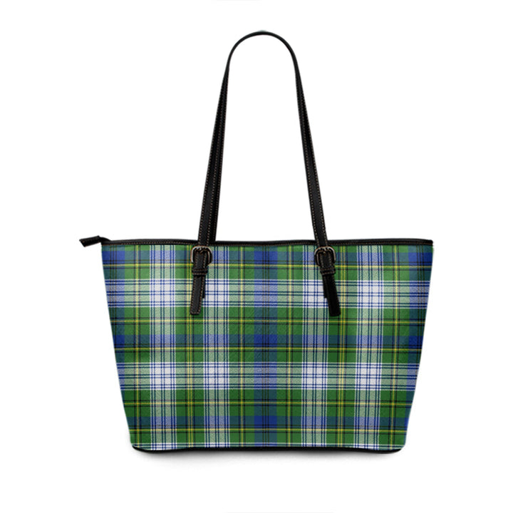 Johnstone Dress (Johnson Dress) Modern Tartan Leather Tote Bag