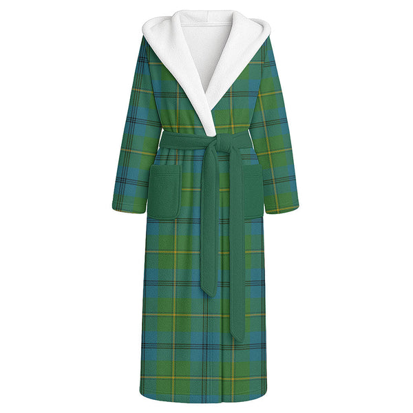 Johnstone (Johnson) Ancient Clan Badge Tartan Flannel Hooded Bathrobe