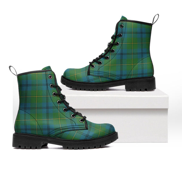 Johnstone (Johnson) Ancient Clan Badge Tartan Leather Boots