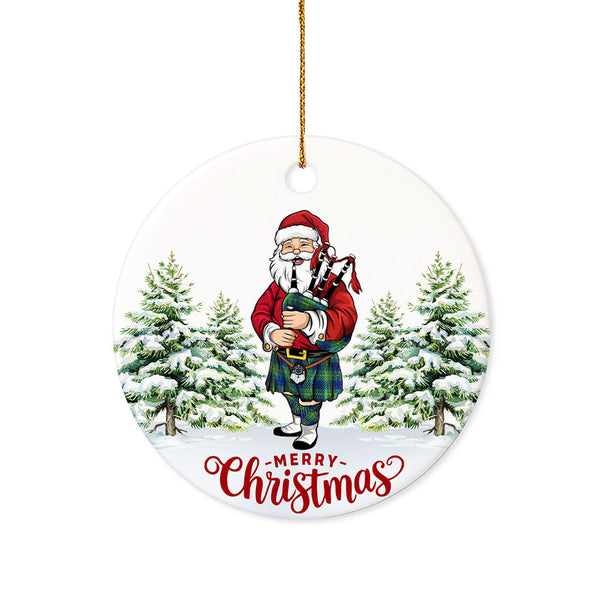Johnstone (Johnson) Modern Tartan Ceramic Ornament Santa