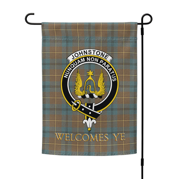 Johnstone (Johnson) Weathered Clan Badge Tartan Garden Flag
