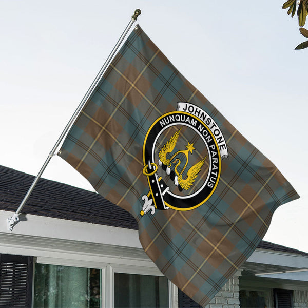 Johnstone (Johnson) Weathered Clan Badge Tartan House Flag