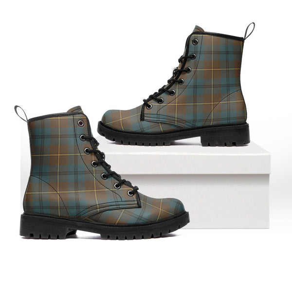 Johnstone (Johnson) Weathered Clan Badge Tartan Leather Boots