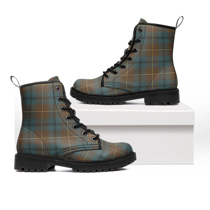 Johnstone (Johnson) Weathered Clan Badge Tartan Leather Boots