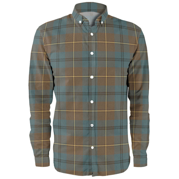 Johnstone (Johnson) Weathered Clan Badge Tartan Long Sleeve Shirt