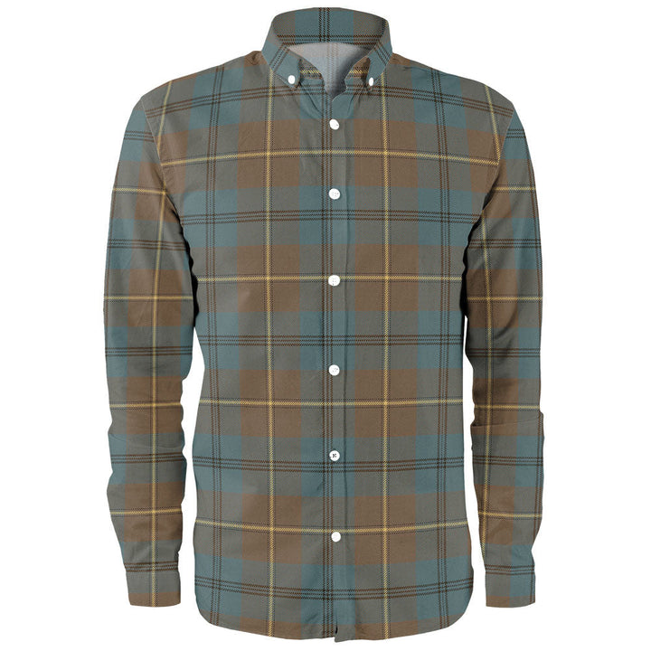 Johnstone (Johnson) Weathered Clan Badge Tartan Long Sleeve Shirt
