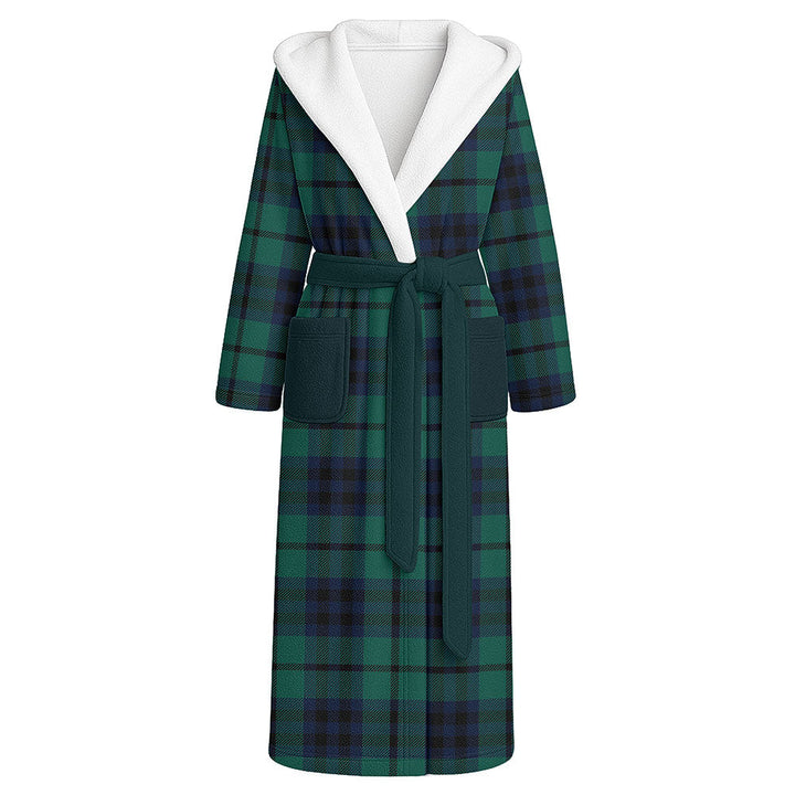 Keith (Austin) Modern Clan Badge Tartan Flannel Hooded Bathrobe