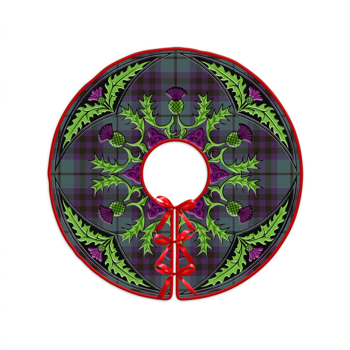 Keith (Austin) Weathered Clan Badge Tartan Christmas Tree Skirt Scottish Thistle Design