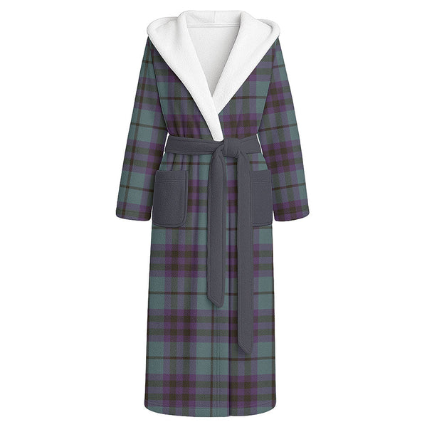 Keith (Austin) Weathered Clan Badge Tartan Flannel Hooded Bathrobe